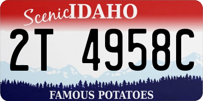 ID license plate 2T4958C