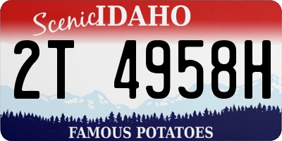 ID license plate 2T4958H