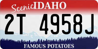 ID license plate 2T4958J
