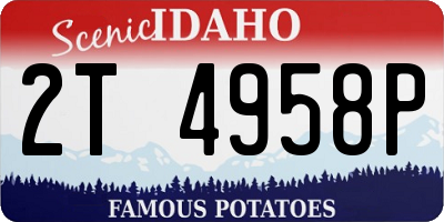 ID license plate 2T4958P