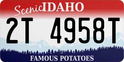 ID license plate 2T4958T