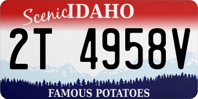 ID license plate 2T4958V