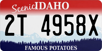 ID license plate 2T4958X