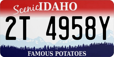 ID license plate 2T4958Y