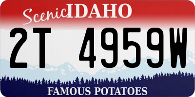 ID license plate 2T4959W
