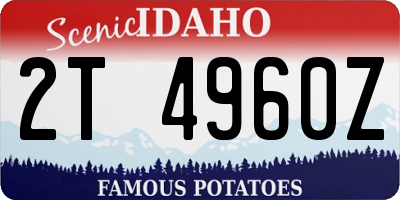 ID license plate 2T4960Z