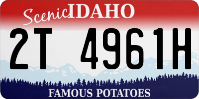 ID license plate 2T4961H