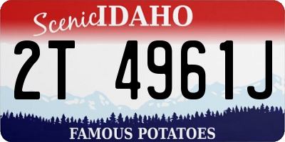 ID license plate 2T4961J