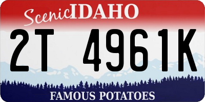 ID license plate 2T4961K