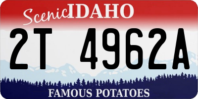 ID license plate 2T4962A