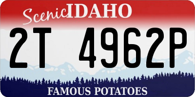 ID license plate 2T4962P