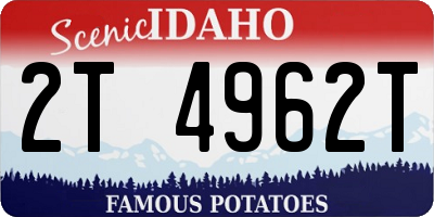 ID license plate 2T4962T