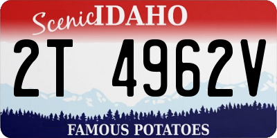 ID license plate 2T4962V