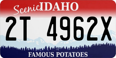 ID license plate 2T4962X