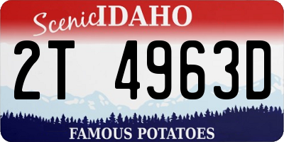 ID license plate 2T4963D