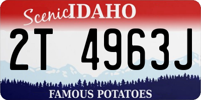 ID license plate 2T4963J