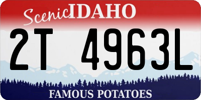 ID license plate 2T4963L