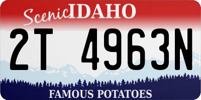 ID license plate 2T4963N