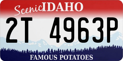ID license plate 2T4963P