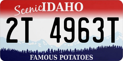 ID license plate 2T4963T