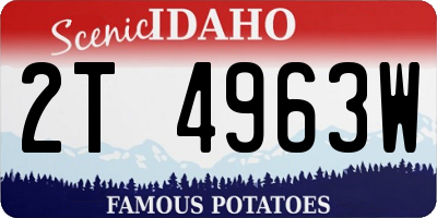 ID license plate 2T4963W