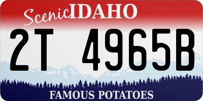 ID license plate 2T4965B