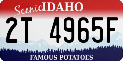 ID license plate 2T4965F