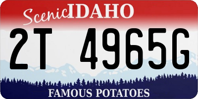 ID license plate 2T4965G