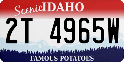 ID license plate 2T4965W