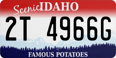 ID license plate 2T4966G