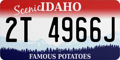 ID license plate 2T4966J
