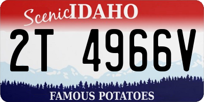 ID license plate 2T4966V