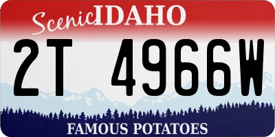 ID license plate 2T4966W