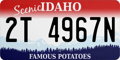 ID license plate 2T4967N