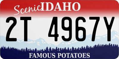 ID license plate 2T4967Y