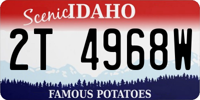 ID license plate 2T4968W
