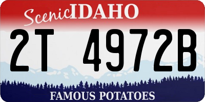 ID license plate 2T4972B