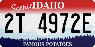 ID license plate 2T4972E