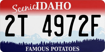 ID license plate 2T4972F
