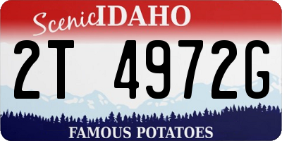 ID license plate 2T4972G