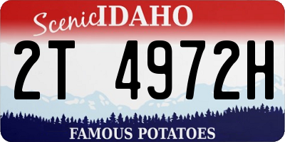 ID license plate 2T4972H