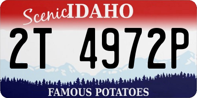 ID license plate 2T4972P