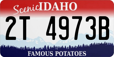 ID license plate 2T4973B