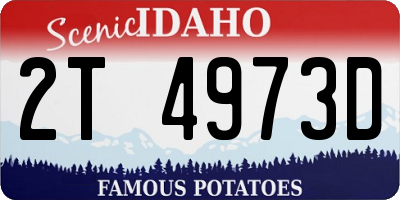 ID license plate 2T4973D
