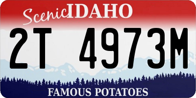 ID license plate 2T4973M