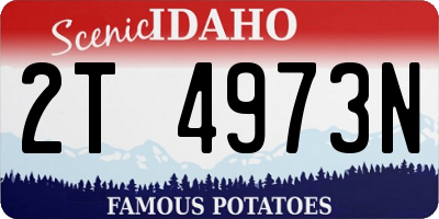 ID license plate 2T4973N