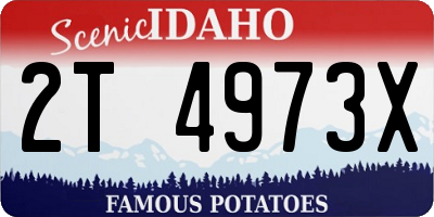 ID license plate 2T4973X