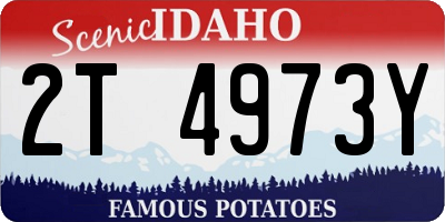 ID license plate 2T4973Y