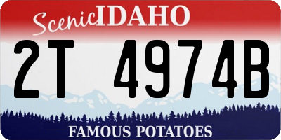 ID license plate 2T4974B