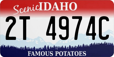 ID license plate 2T4974C